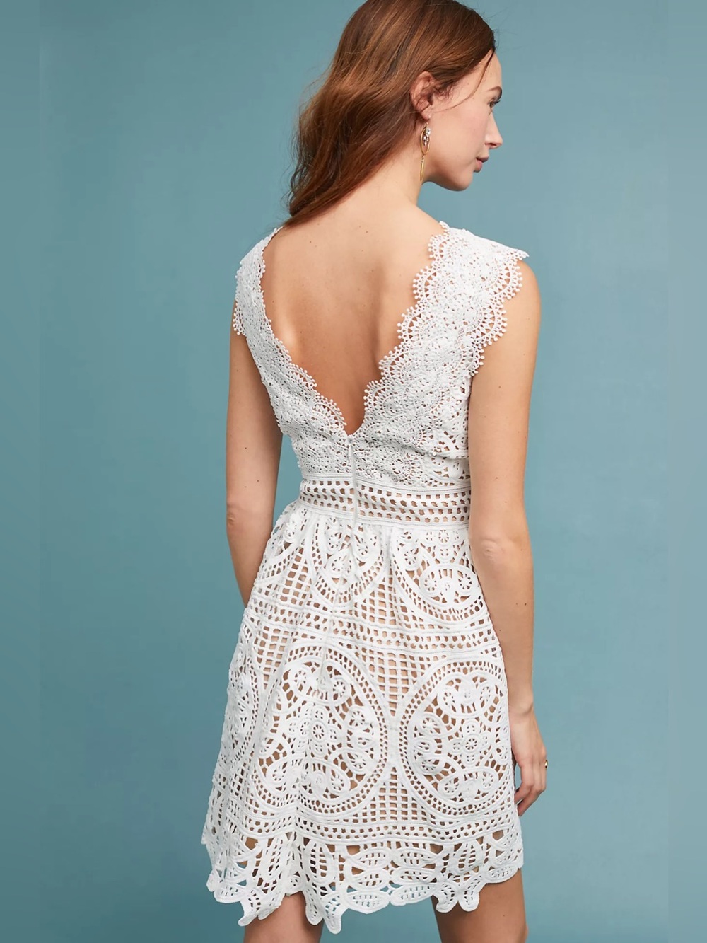 Anthropologie x ML Monique Lhuillier Yolande Lace Dress Size 10 Bride Luxury